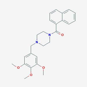 molecular formula C25H28N2O4 B248513 1-(1-Naphthoyl)-4-(3,4,5-trimethoxybenzyl)piperazine 
