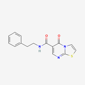 molecular formula C15H13N3O2S B2485130 5-oxo-N-(2-phenylethyl)-5H-[1,3]thiazolo[3,2-a]pyrimidine-6-carboxamide CAS No. 851943-64-1