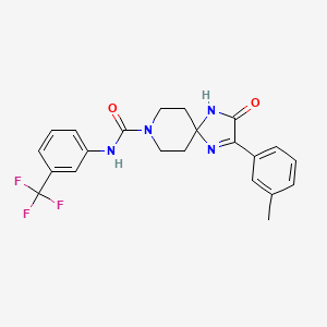 molecular formula C22H21F3N4O2 B2485135 3-oxo-2-(m-tolyl)-N-(3-(trifluoromethyl)phenyl)-1,4,8-triazaspiro[4.5]dec-1-ene-8-carboxamide CAS No. 1185070-61-4