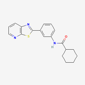 N-(3-(thiazolo[5,4-b]pyridin-2-yl)phenyl)cyclohexanecarboxamide