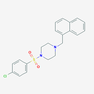 molecular formula C21H21ClN2O2S B248514 1-[(4-Chlorophenyl)sulfonyl]-4-(1-naphthylmethyl)piperazine 