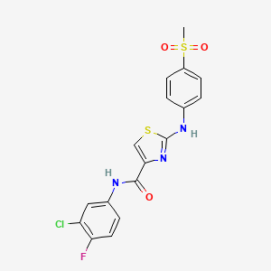N-(3-chloro-4-fluorophenyl)-2-((4-(methylsulfonyl)phenyl)amino)thiazole-4-carboxamide