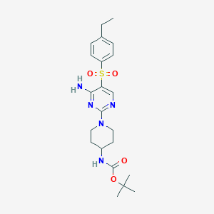 Tert-butyl (1-(4-amino-5-((4-ethylphenyl)sulfonyl)pyrimidin-2-yl)piperidin-4-yl)carbamate