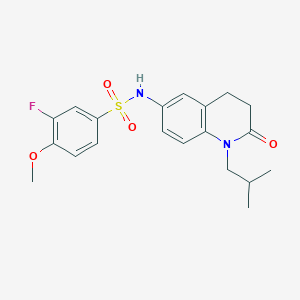 molecular formula C20H23FN2O4S B2485152 3-氟-N-(1-异丁基-2-氧代-1,2,3,4-四氢喹啉-6-基)-4-甲氧基苯磺酰胺 CAS No. 946326-26-7