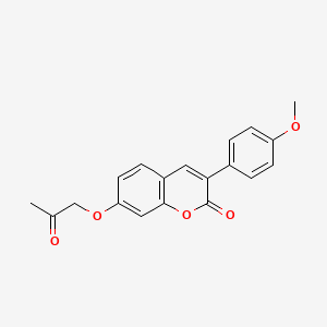 B2485153 3-(4-Methoxyphenyl)-7-(2-oxopropoxy)chromen-2-one CAS No. 869080-04-6