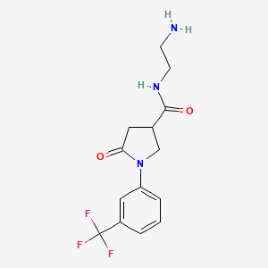 molecular formula C14H16F3N3O2 B2485158 N-(2-aminoethyl)-5-oxo-1-[3-(trifluoromethyl)phenyl]pyrrolidine-3-carboxamide CAS No. 1081138-72-8