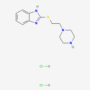 molecular formula C13H20Cl2N4S B2485159 2-{[2-(piperazin-1-yl)ethyl]sulfanyl}-1H-1,3-benzodiazole dihydrochloride CAS No. 1794736-26-7