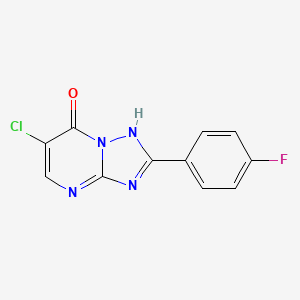 molecular formula C11H6ClFN4O B2485163 6-Chloro-2-(4-fluorophenyl)-1H-[1,2,4]triazolo[1,5-a]pyrimidin-7-one CAS No. 2411221-66-2