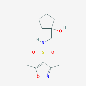 molecular formula C11H18N2O4S B2485167 N-((1-hydroxycyclopentyl)methyl)-3,5-dimethylisoxazole-4-sulfonamide CAS No. 1216657-40-7