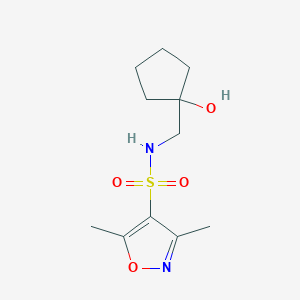 molecular formula C11H18N2O4S B2485167 N-[(1-ヒドロキシシクロペンチル)メチル]-3,5-ジメチル-1,2-オキサゾール-4-スルホンアミド CAS No. 1216657-40-7