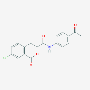 molecular formula C18H14ClNO4 B2485171 N-(4-acetylphenyl)-7-chloro-1-oxo-3,4-dihydro-1H-isochromene-3-carboxamide CAS No. 892714-15-7