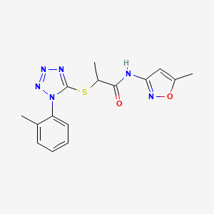 N-(5-methyl-1,2-oxazol-3-yl)-2-{[1-(2-methylphenyl)-1H-tetrazol-5-yl]sulfanyl}propanamide