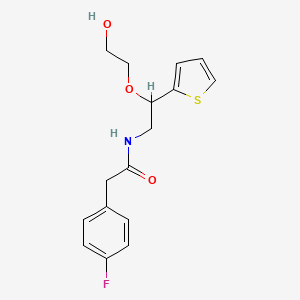 molecular formula C16H18FNO3S B2485178 2-(4-fluorophenyl)-N-(2-(2-hydroxyethoxy)-2-(thiophen-2-yl)ethyl)acetamide CAS No. 2034302-92-4
