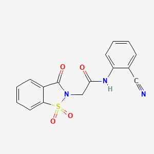 N-(2-cyanophenyl)-2-(1,1,3-trioxo-1,2-benzothiazol-2-yl)acetamide