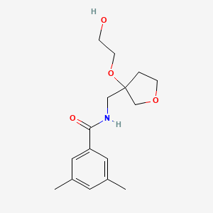 molecular formula C16H23NO4 B2485191 N-((3-(2-hydroxyethoxy)tetrahydrofuran-3-yl)methyl)-3,5-dimethylbenzamide CAS No. 2320421-33-6