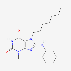 molecular formula C19H31N5O2 B2485192 8-(环己基氨基)-7-庚基-3-甲基嘌呤-2,6-二酮 CAS No. 106939-19-9