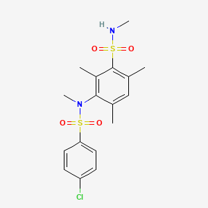3-[(4-chlorophenyl)sulfonyl-methylamino]-N,2,4,6-tetramethylbenzenesulfonamide