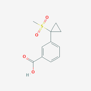 molecular formula C11H12O4S B2485195 3-(1-甲磺基环丙基)苯甲酸 CAS No. 1890064-34-2