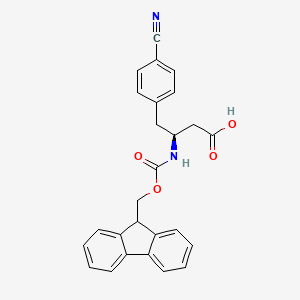 molecular formula C26H22N2O4 B2485197 (S)-3-((((9H-Fluoren-9-yl)methoxy)carbonyl)amino)-4-(4-cyanophenyl)butanoic acid CAS No. 270065-90-2