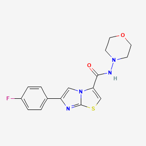 molecular formula C16H15FN4O2S B2485198 6-(4-氟苯基)-N-吗啉基咪唑并[2,1-b]噻唑-3-甲酰胺 CAS No. 1049419-72-8