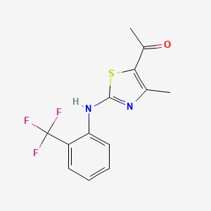 1-(4-Methyl-2-{[2-(trifluoromethyl)phenyl]amino}-1,3-thiazol-5-yl)ethan-1-one