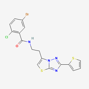 molecular formula C17H12BrClN4OS2 B2485203 5-溴-2-氯-N-(2-(2-(噻吩-2-基)噻唑并[3,2-b][1,2,4]三唑-6-基)乙基)苯甲酰胺 CAS No. 941900-99-8