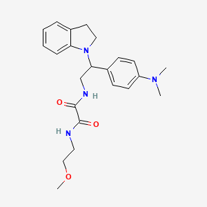 molecular formula C23H30N4O3 B2485214 N1-(2-(4-(dimethylamino)phenyl)-2-(indolin-1-yl)ethyl)-N2-(2-methoxyethyl)oxalamide CAS No. 941958-96-9