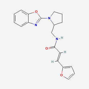 molecular formula C19H19N3O3 B2485217 (E)-N-((1-(benzo[d]oxazol-2-yl)pyrrolidin-2-yl)methyl)-3-(furan-2-yl)acrylamide CAS No. 1706474-74-9