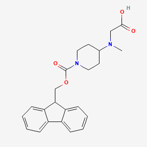 molecular formula C23H26N2O4 B2485218 2-[[1-(9H-Fluoren-9-ylmethoxycarbonyl)piperidin-4-yl]-methylamino]acetic acid CAS No. 2138184-07-1