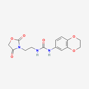 1-(2,3-Dihydrobenzo[b][1,4]dioxin-6-yl)-3-(2-(2,4-dioxooxazolidin-3-yl)ethyl)urea
