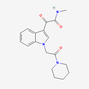 N-methyl-2-oxo-2-[1-(2-oxo-2-piperidin-1-ylethyl)indol-3-yl]acetamide