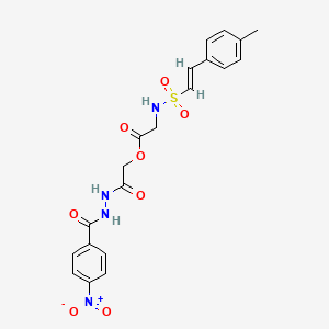 [2-[2-(4-nitrobenzoyl)hydrazinyl]-2-oxoethyl] 2-[[(E)-2-(4-methylphenyl)ethenyl]sulfonylamino]acetate