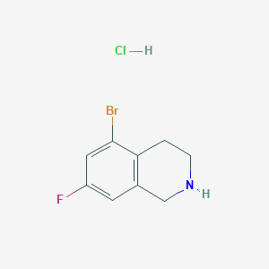 molecular formula C9H10BrClFN B2485241 5-Bromo-7-fluoro-1,2,3,4-tetrahydroisoquinoline hydrochloride CAS No. 2241141-57-9