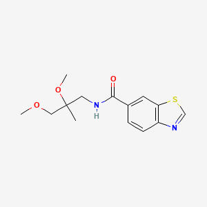 molecular formula C14H18N2O3S B2485243 N-(2,3-dimethoxy-2-methylpropyl)benzo[d]thiazole-6-carboxamide CAS No. 2034485-26-0