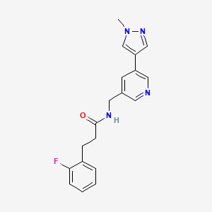 3-(2-fluorophenyl)-N-((5-(1-methyl-1H-pyrazol-4-yl)pyridin-3-yl)methyl)propanamide