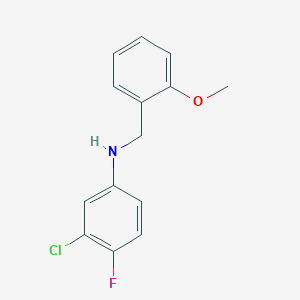 molecular formula C14H13ClFNO B2485251 3-氯-4-氟-N-(2-甲氧基苯基甲基)苯胺 CAS No. 416869-09-5