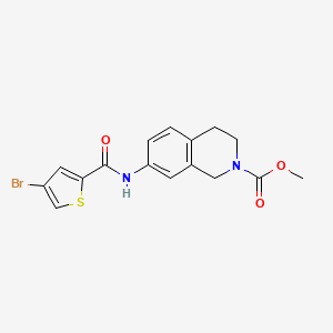 molecular formula C16H15BrN2O3S B2485256 甲基-7-(4-溴噻吩-2-基甲酰胺基)-3,4-二氢异喹啉-2(1H)-甲酸酯 CAS No. 1797310-15-6