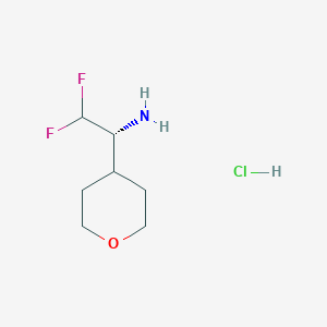 (1R)-2,2-Difluoro-1-(oxan-4-yl)ethanamine;hydrochloride