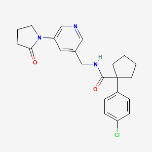 1-(4-chlorophenyl)-N-{[5-(2-oxopyrrolidin-1-yl)pyridin-3-yl]methyl}cyclopentane-1-carboxamide