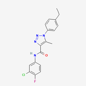 molecular formula C18H16ClFN4O B2485278 N-(3-chloro-4-fluorophenyl)-1-(4-ethylphenyl)-5-methyl-1H-1,2,3-triazole-4-carboxamide CAS No. 866872-79-9