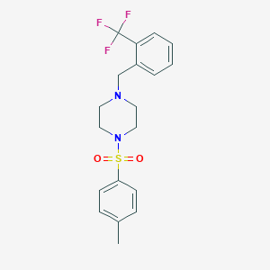 molecular formula C19H21F3N2O2S B248528 1-Tosyl-4-[2-(trifluoromethyl)benzyl]piperazine 