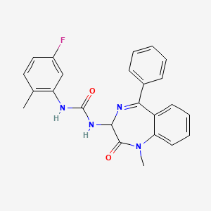 molecular formula C24H21FN4O2 B2485280 1-(5-fluoro-2-methylphenyl)-3-(1-methyl-2-oxo-5-phenyl-2,3-dihydro-1H-1,4-benzodiazepin-3-yl)urea CAS No. 1796915-39-3