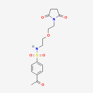 4-acetyl-N-(2-(2-(2,5-dioxopyrrolidin-1-yl)ethoxy)ethyl)benzenesulfonamide