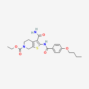 ethyl 2-(4-butoxybenzamido)-3-carbamoyl-4,5-dihydrothieno[2,3-c]pyridine-6(7H)-carboxylate