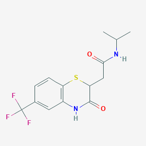 2-[3-oxo-6-(trifluoromethyl)-3,4-dihydro-2H-1,4-benzothiazin-2-yl]-N-(propan-2-yl)acetamide