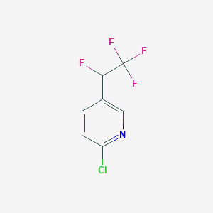 molecular formula C7H4ClF4N B2485299 2-Chloro-5-(1,2,2,2-tetrafluoroethyl)pyridine CAS No. 2344685-82-9
