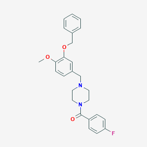 molecular formula C26H27FN2O3 B248530 [4-(3-Benzyloxy-4-methoxy-benzyl)-piperazin-1-yl]-(4-fluoro-phenyl)-methanone 