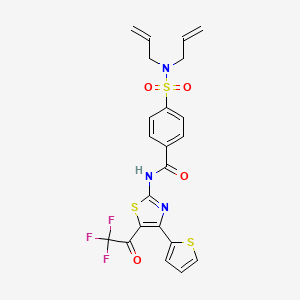 4-(N,N-diallylsulfamoyl)-N-(4-(thiophen-2-yl)-5-(2,2,2-trifluoroacetyl)thiazol-2-yl)benzamide