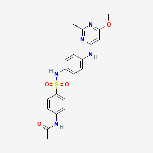 molecular formula C20H21N5O4S B2485310 N-(4-(N-(4-((6-methoxy-2-methylpyrimidin-4-yl)amino)phenyl)sulfamoyl)phenyl)acetamide CAS No. 946273-86-5