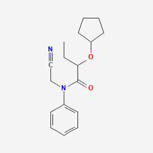 molecular formula C17H22N2O2 B2485316 N-(cyanomethyl)-2-(cyclopentyloxy)-N-phenylbutanamide CAS No. 1427982-90-8